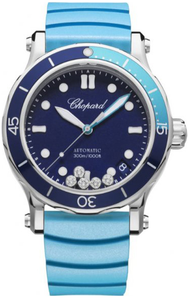 Chopard Damklocka 278587-3001 Happy Ocean Blå/Gummi Ø40 mm - Chopard