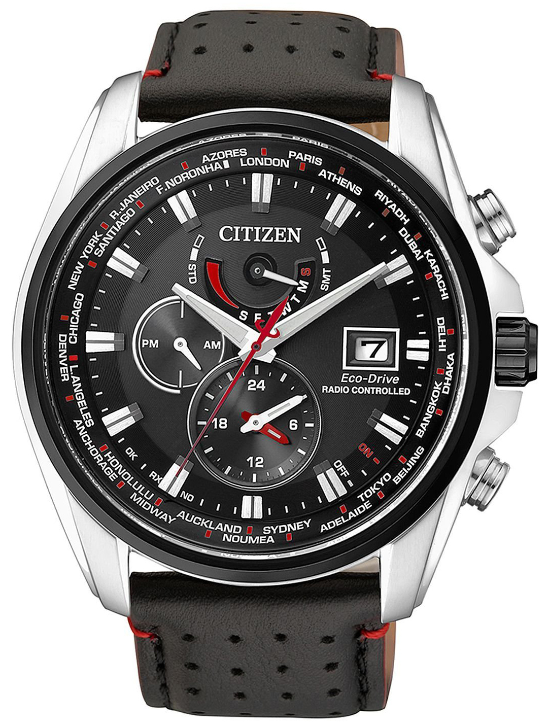 Citizen Herrklocka AT9036-08E Radio Controlled Svart/Läder Ø44 mm - Citizen
