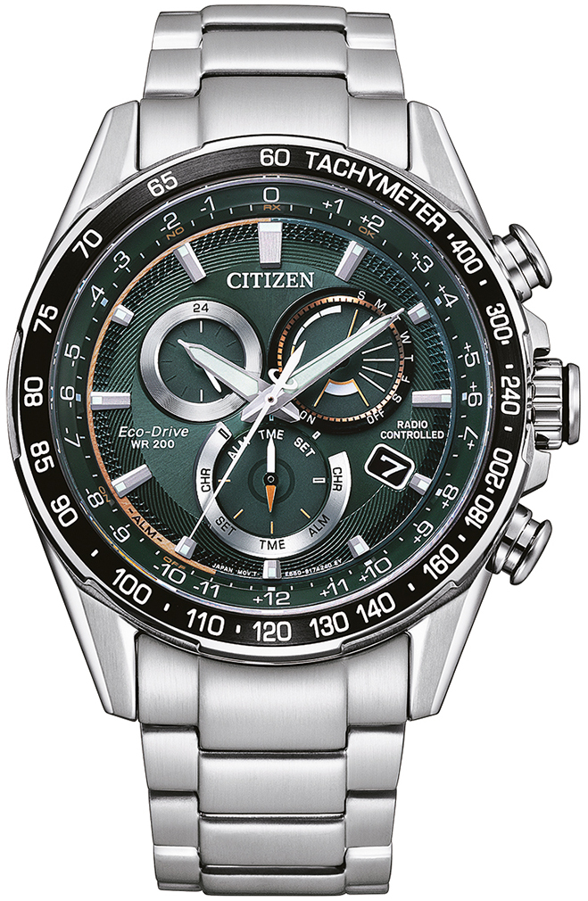 Citizen Herrklocka CB5914-89X Radio Controlled Grön/Stål Ø43 mm - Citizen