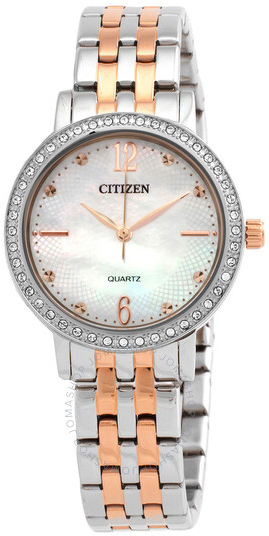 Citizen Damklocka EL3106-59D Dress Vit/Roséguldstonat stål Ø31 mm - Citizen