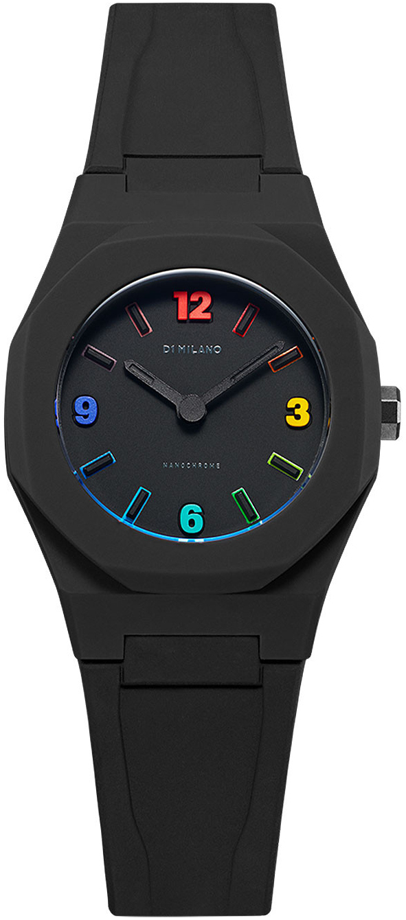 D1 Milano Damklocka NCRJ03 Nanochrome Svart/Gummi Ø32 mm