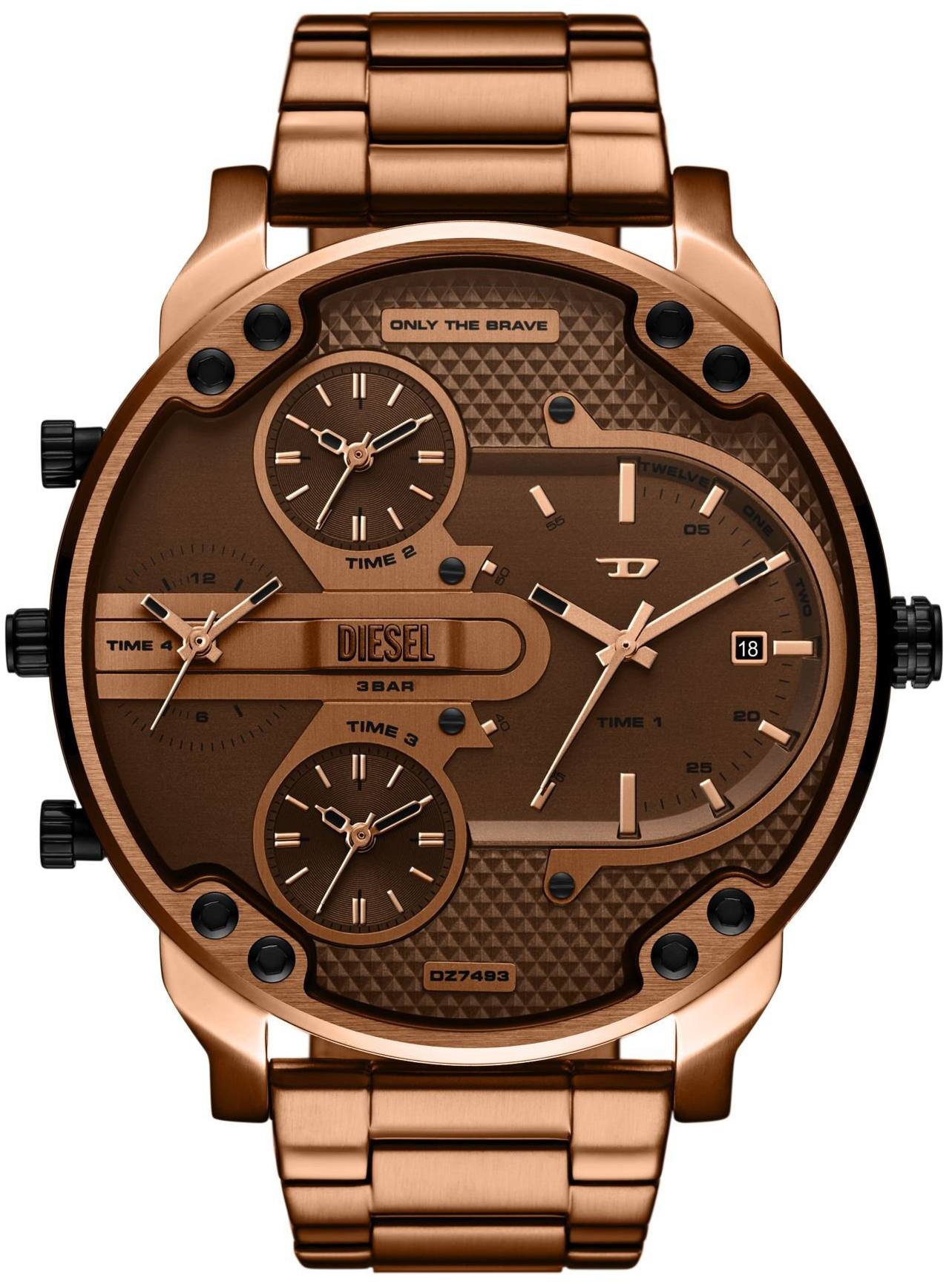 Diesel Herrklocka DZ7493 Mr. Daddy Brun/Ros&eacute;guldstonat st&aring;l &Oslash;54 mm