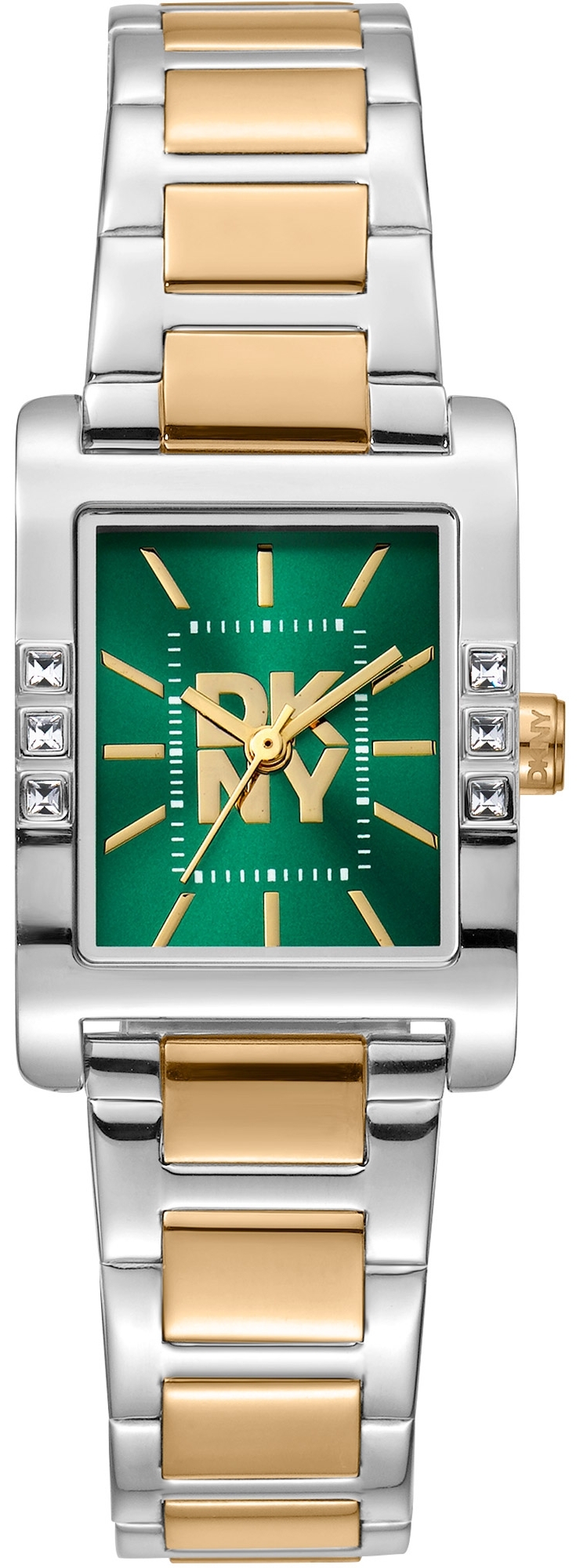 DKNY Damklocka DK1L008M0085 Westside Glitz Grön/Guldtonat stål - DKNY