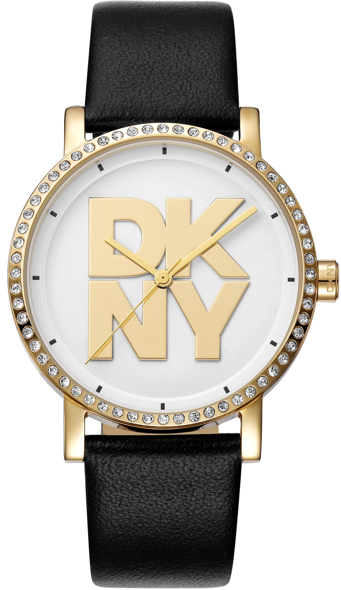 DKNY Damklocka DK1L035L0025 Soho Logo Silverfärgad/Läder Ø36 mm - DKNY