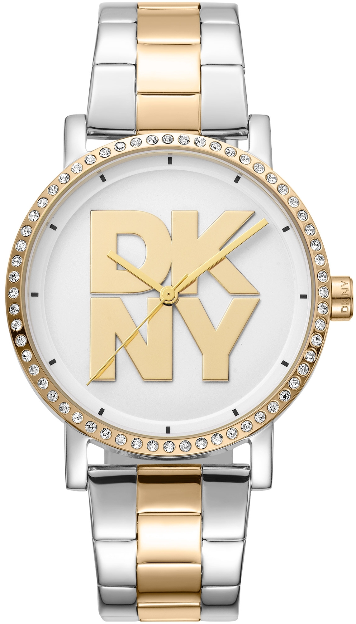 DKNY Damklocka DK1L035M0075 Soho Logo Silverfärgad/Guldtonat stål - DKNY