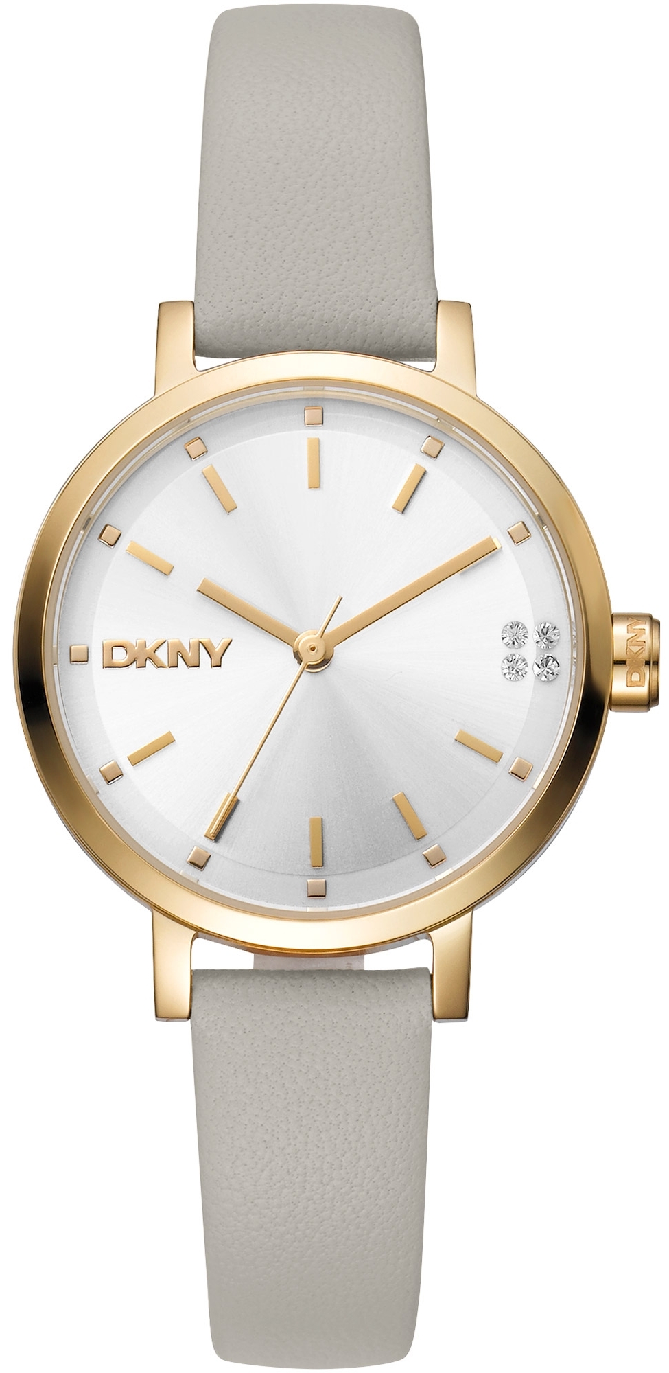 DKNY Damklocka DK1L038L0025 Soho Glitz Silverfärgad/Läder Ø30 mm - DKNY