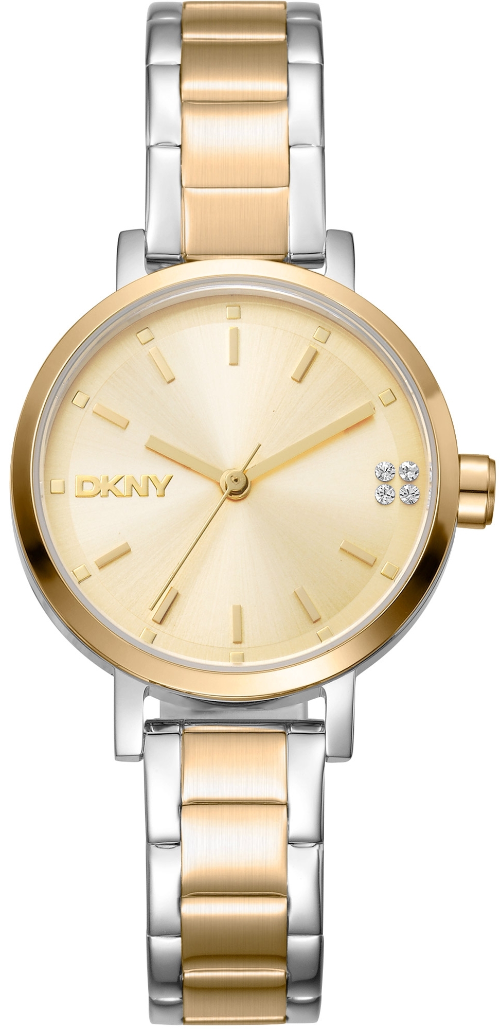 DKNY Damklocka DK1L038M0075 Soho Glitz Guldtonad/Guldtonat stål Ø30 - DKNY