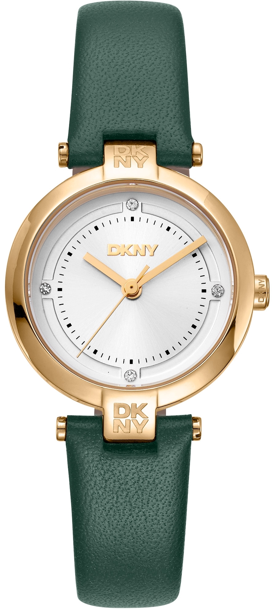 DKNY Damklocka DK1L043L0025 Essential Mini Silverfärgad/Läder Ø28 - DKNY