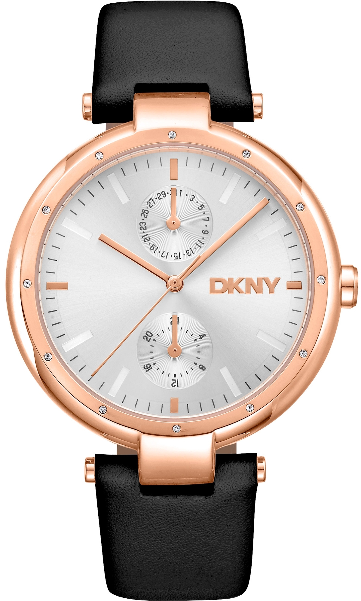 DKNY Damklocka DK1L066L0035 Downtown Multi Silverfärgad/Läder Ø38 - DKNY