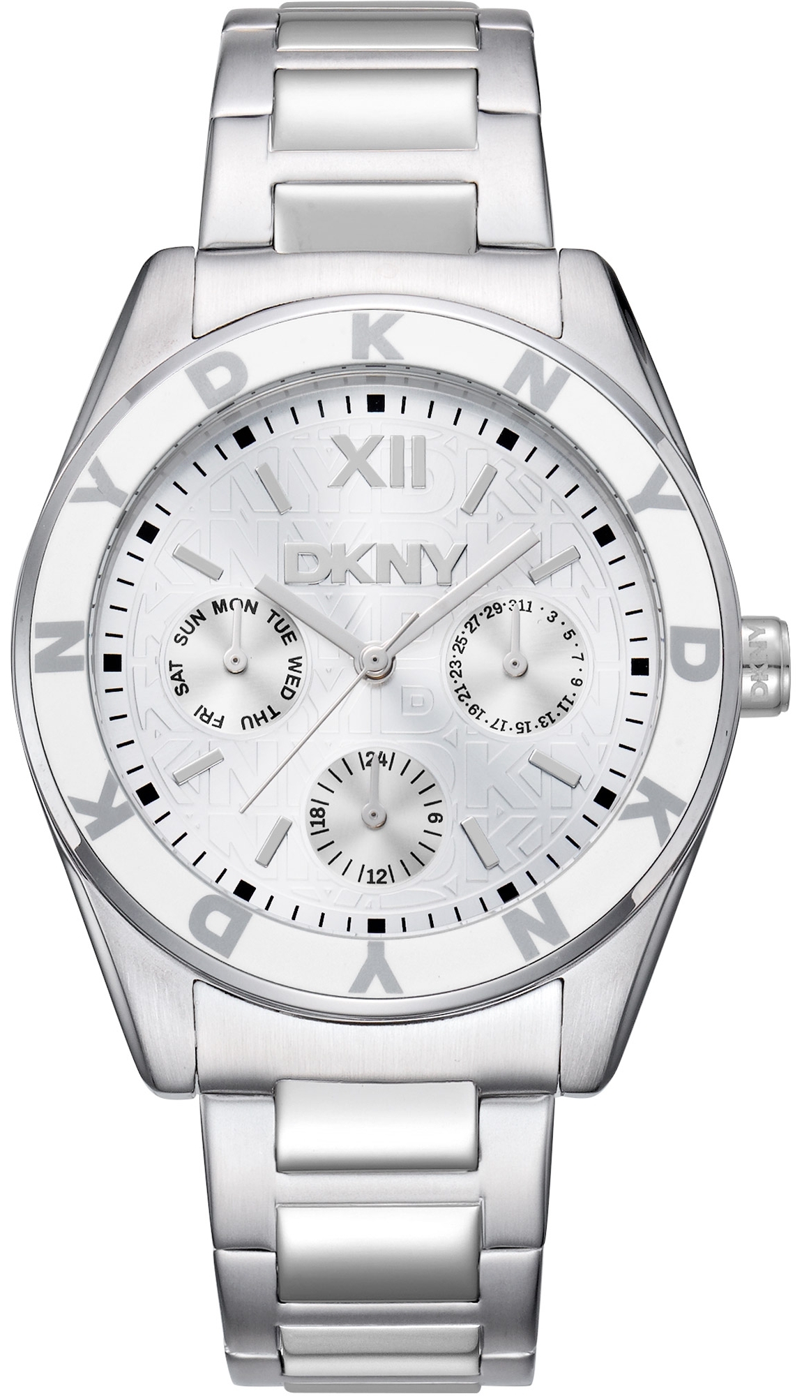 DKNY Damklocka DK1L073M0015 Downtown Multi Sport Silverfärgad/Stål - DKNY