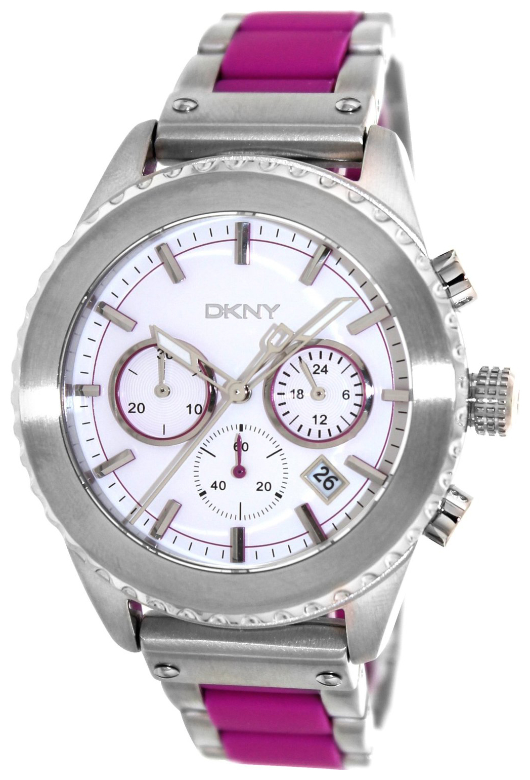 DKNY Chronograph Damklocka NY8763 Vit/Gummi Ø42 mm - DKNY