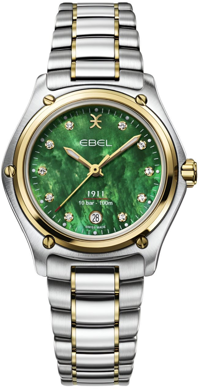 Ebel 1911 Damklocka 1216573 Grön/18 karat gult guld Ø30 mm - Ebel