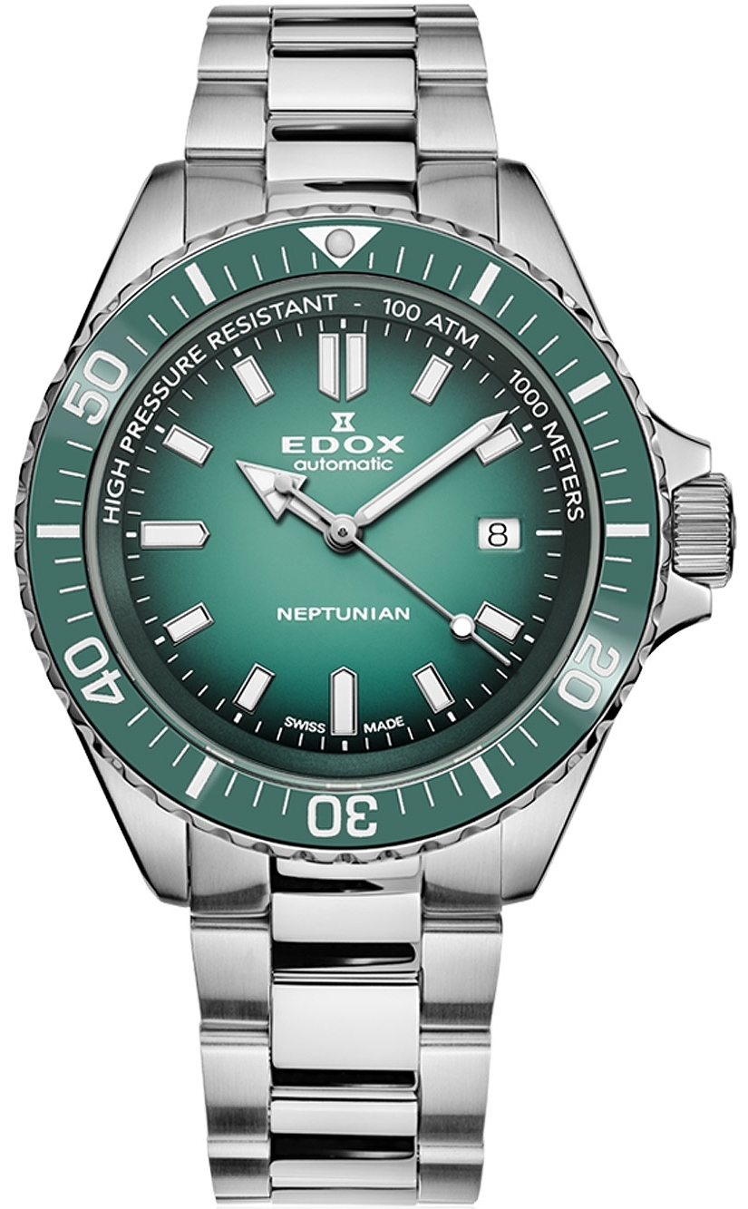 Edox Herrklocka 80120-3VM-VDN1 Skydiver Grön/Stål Ø44 mm - Edox