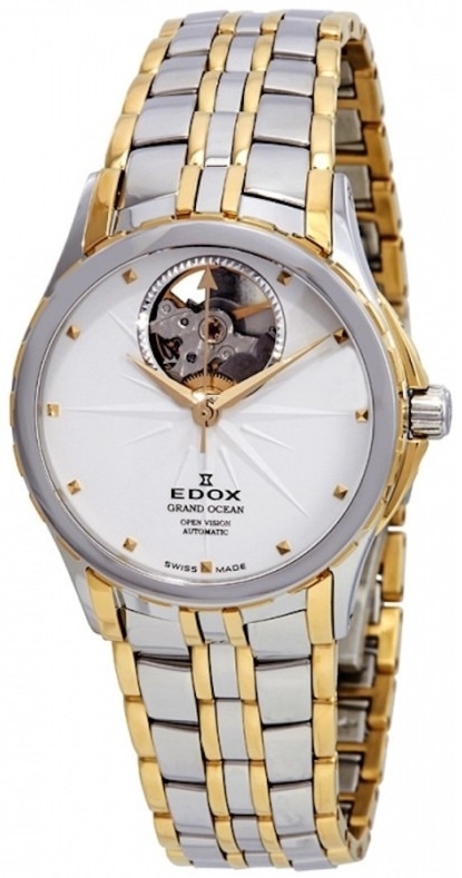 Edox Damklocka 85013-357J-AID Grand Ocean Vit/Guldtonat stål Ø32 mm - Edox