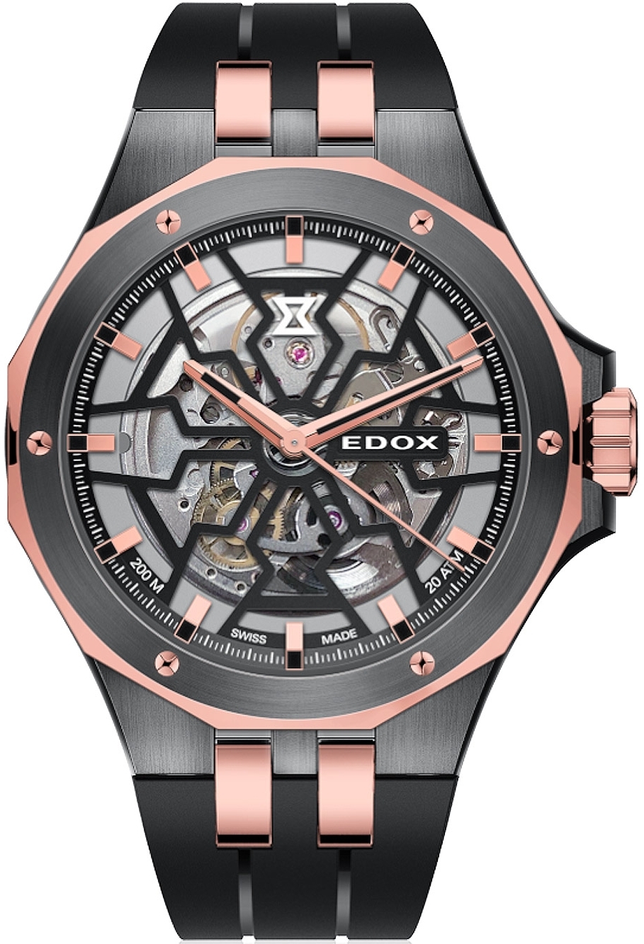 Edox Herrklocka 85303-357GR-NRN Delfin Silverfärgad/Gummi Ø43 mm - Edox
