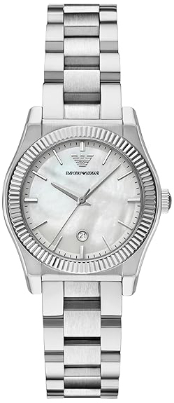 Emporio Armani Damklocka AR11723 Vit/St&aring;l &Oslash;32 mm