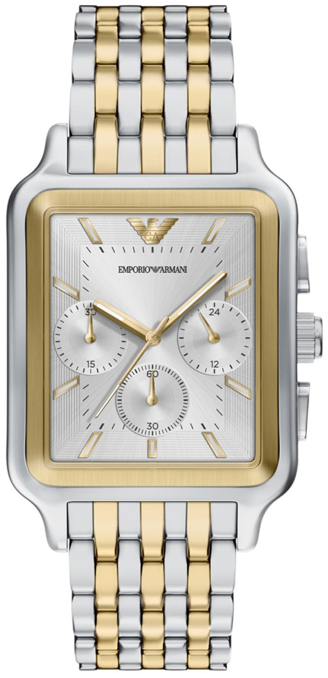 Emporio Armani Herrklocka AR11752 Silverf&auml;rgad/Gulguldtonat st&aring;l
