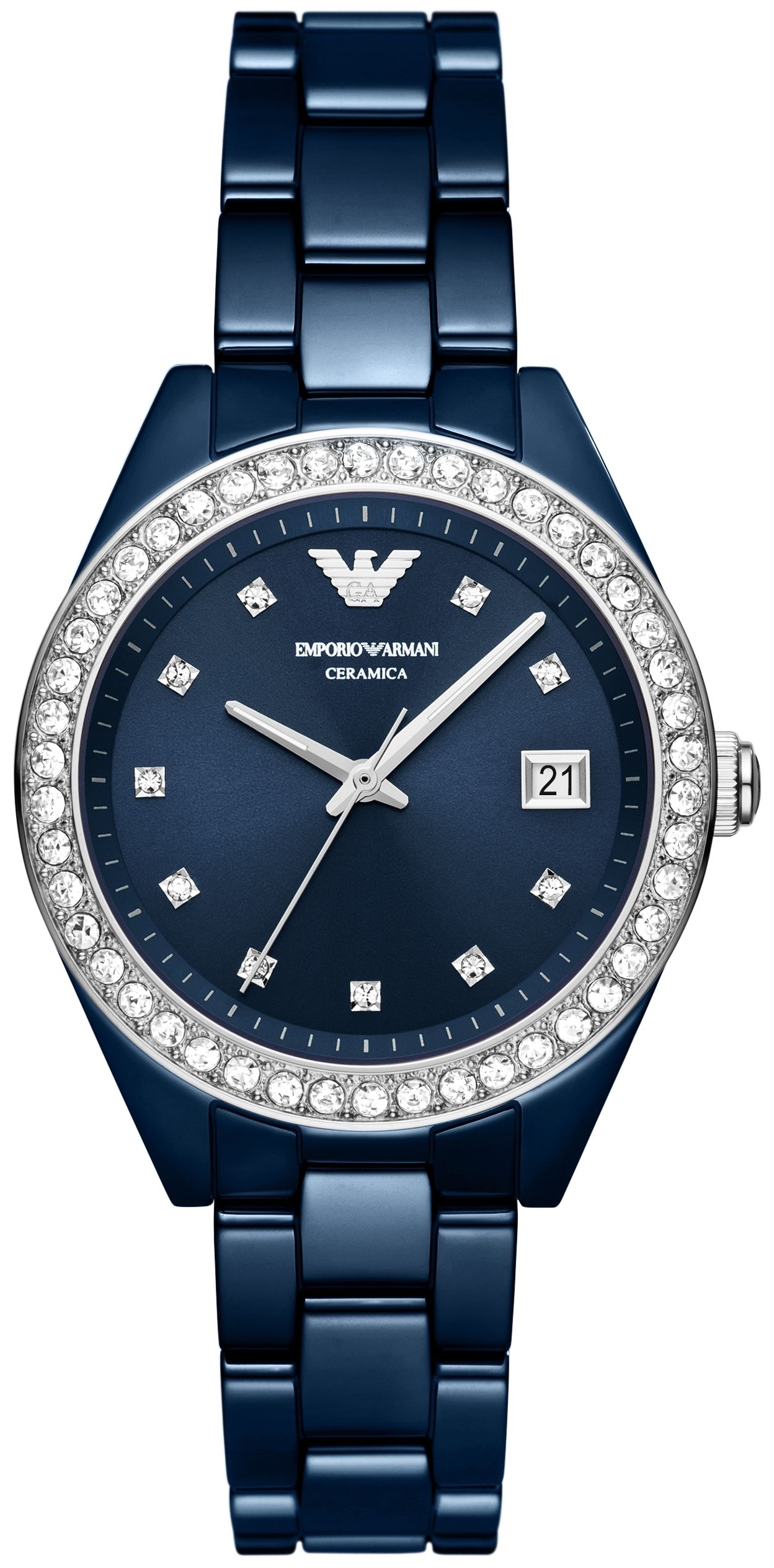 Emporio Armani Damklocka AR70012 Leo Blå/Keramik Ø36 mm