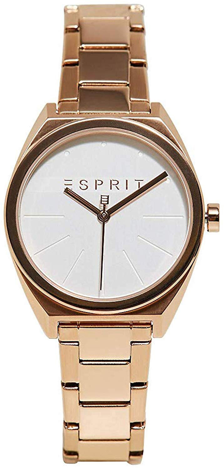 Esprit Damklocka ES1L056M0065 Vit/Ros&eacute;guldstonat st&aring;l &Oslash;34 mm