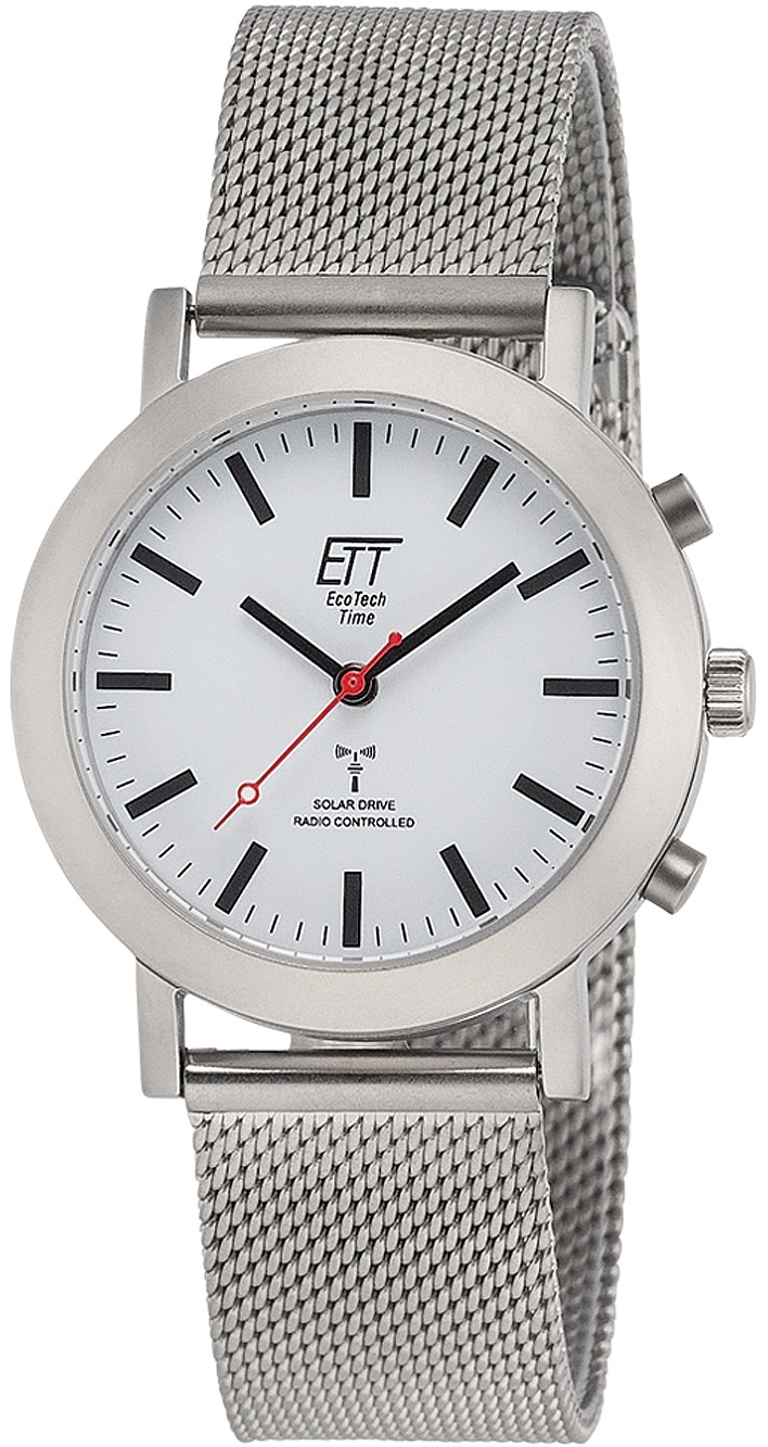 ETT Eco Tech Time Damklocka ELS-11583-11M Radio-Controlled Vit/Stål - ETT Eco Tech Time