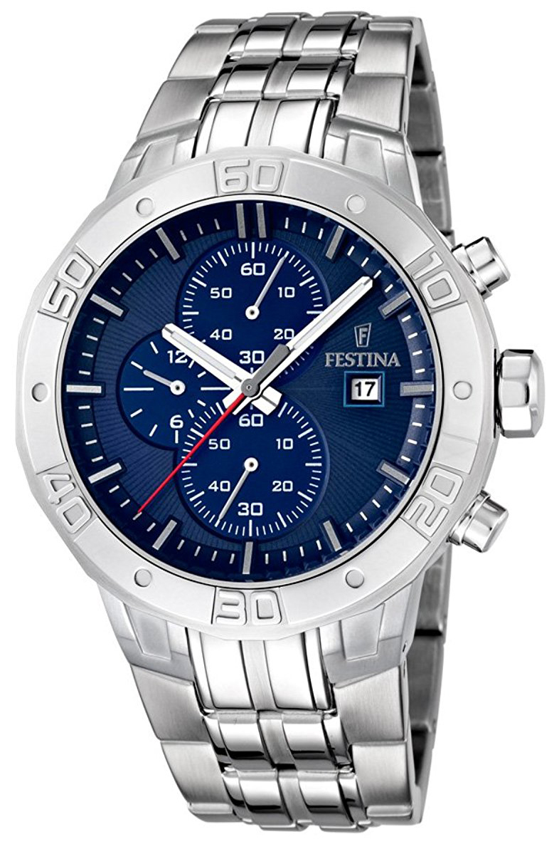 Festina Herrklocka F16666-3 Blå/Stål Ø45 mm - Festina