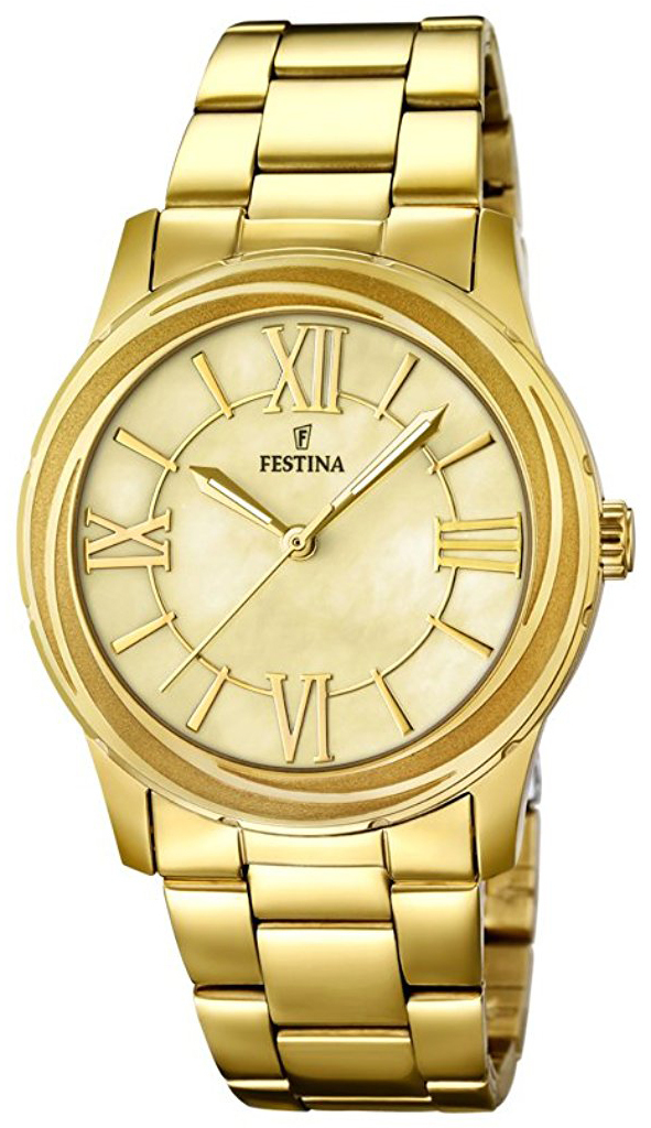 Festina Damklocka F16724-2 Gulguldstonad/Gulguldtonat stål Ø36 mm - Festina