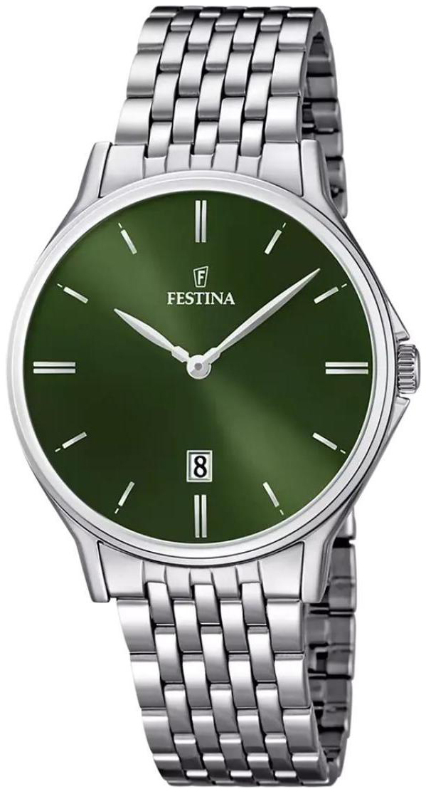 Festina Herrklocka F16744-5 Classic Gr&ouml;n/St&aring;l &Oslash;39 mm