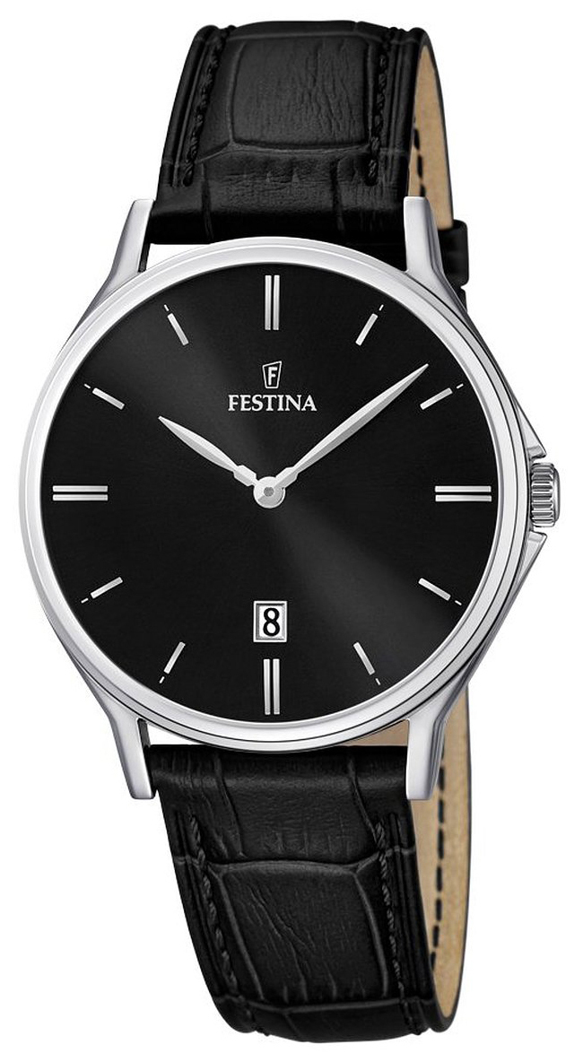 Festina Herrklocka F16745-5 Dress Svart/Läder Ø39 mm - Festina