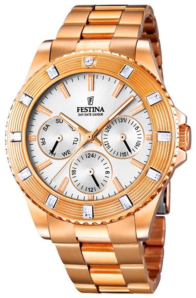 Festina Damklocka F16789-1 Vit/Roséguldstonat stål Ø40 mm - Festina