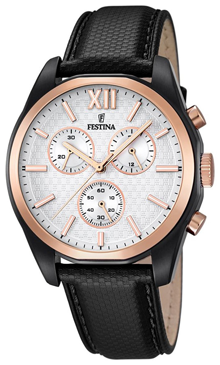 Festina Herrklocka F16861-1 Vit/Läder Ø43 mm - Festina