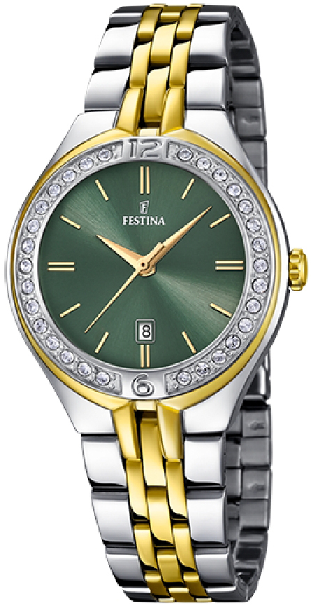 Festina Damklocka F16868-4 Mademoiselle Grön/Gulguldtonat stål - Festina