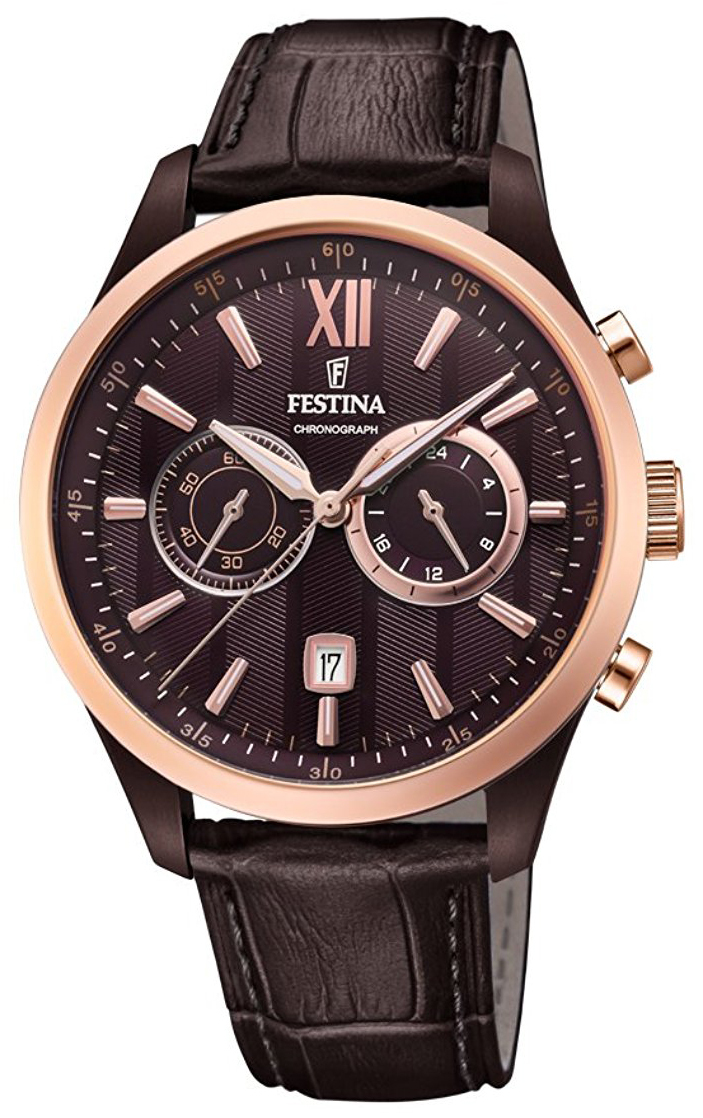 Festina Herrklocka F16999-1 Brun/Läder Ø44 mm - Festina