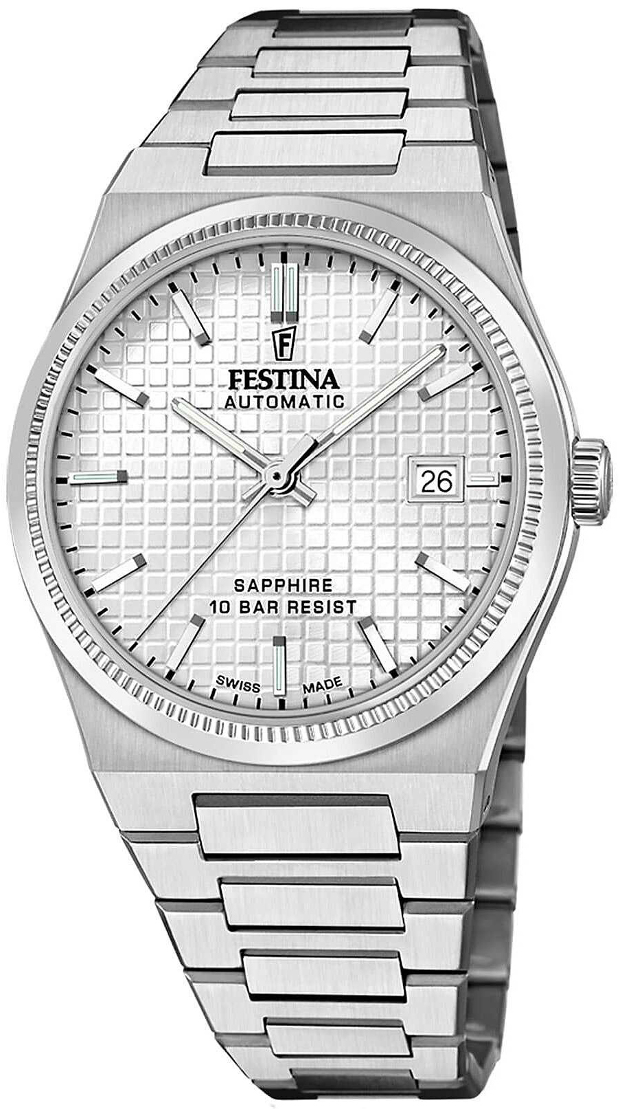 Festina Herrklocka F20028-1 Swiss Made Silverfärgad/Stål Ø40 mm - Festina