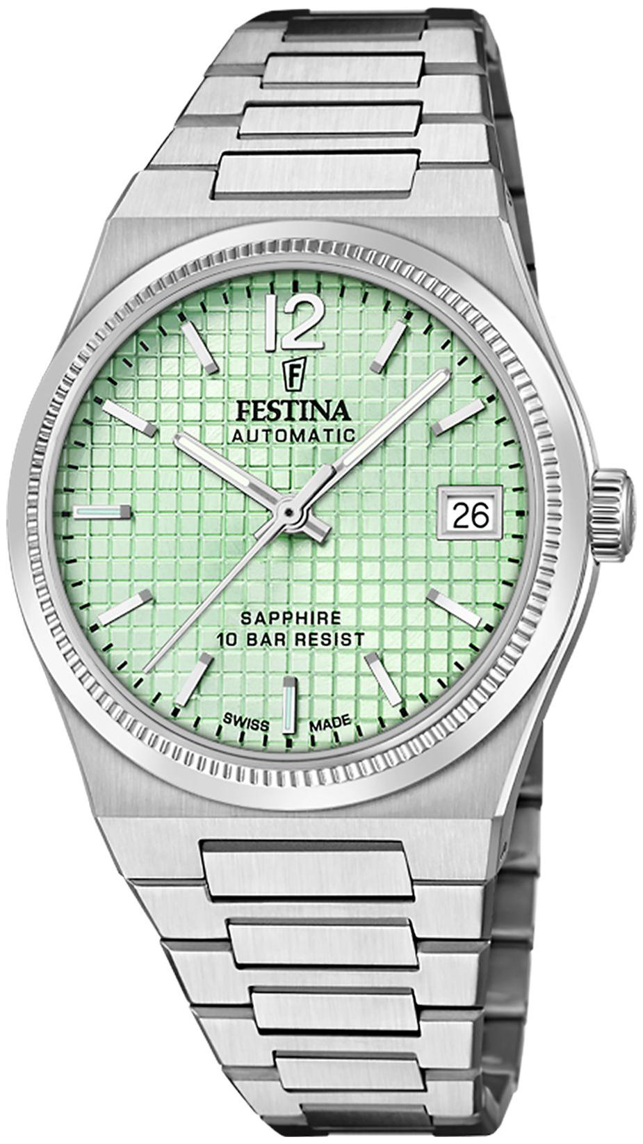 Festina Damklocka F20029-3 Swiss Made Grön/Stål Ø35 mm - Festina