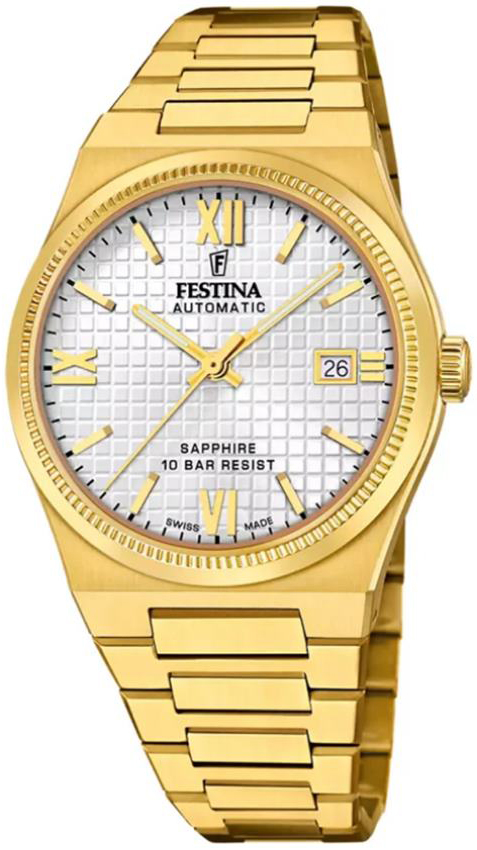 Festina Herrklocka F20032-1 Swiss Made Silverfärgad/Gulguldtonat - Festina