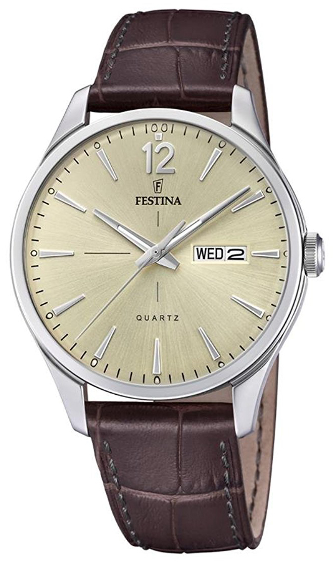 Festina Herrklocka F20205-1 Beige/Läder Ø41 mm - Festina