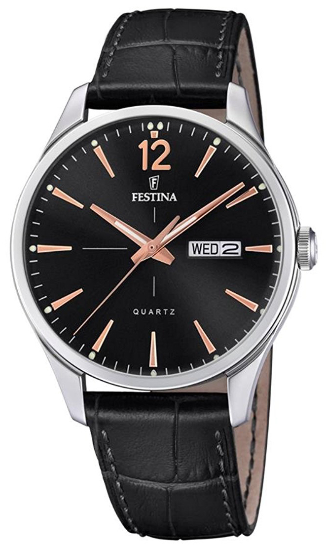 Festina Herrklocka F20205-4 Svart/Läder Ø41 mm - Festina