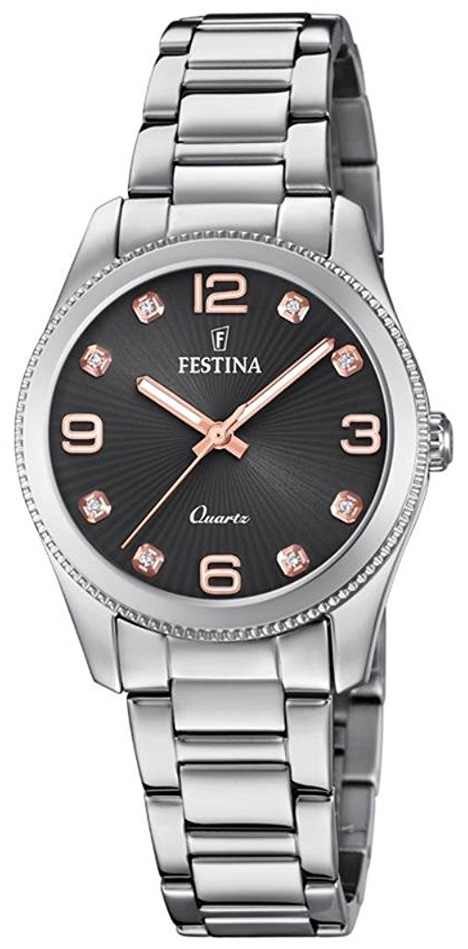 Festina Damklocka F20208-2 Svart/Stål Ø31 mm - Festina