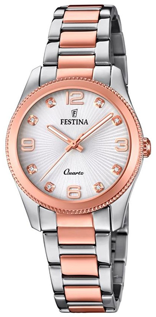 Festina Damklocka F20209-2 Vit/Roséguldstonat stål Ø31 mm - Festina