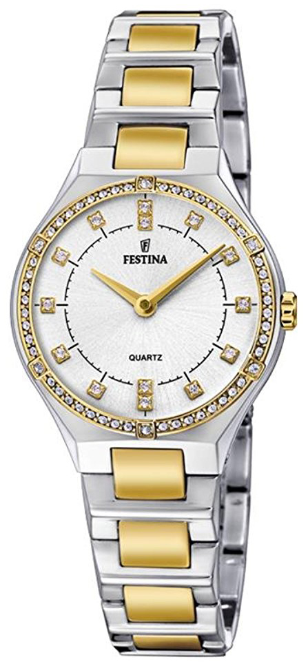 Festina Damklocka F20226-1 Vit/Gulguldtonat stål Ø29 mm - Festina