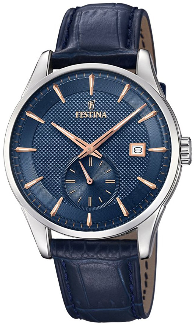 Festina Retro Herrklocka F20277-2 Blå/Läder Ø41 mm - Festina