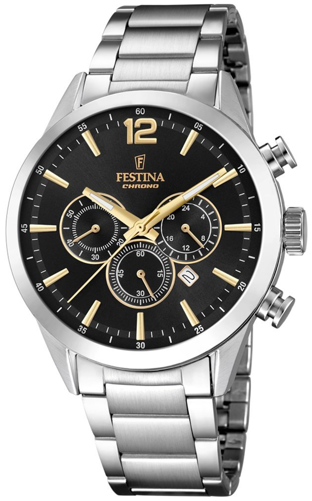 Festina Herrklocka F20343-4 Sport Svart/Stål Ø44 mm - Festina