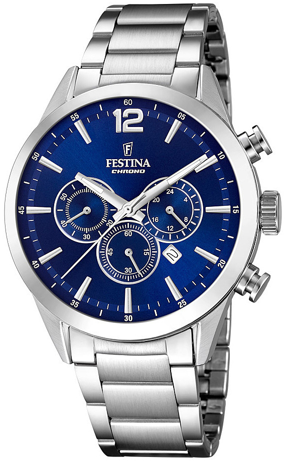 Festina Herrklocka F20343-7 Blå/Stål Ø43.5 mm - Festina