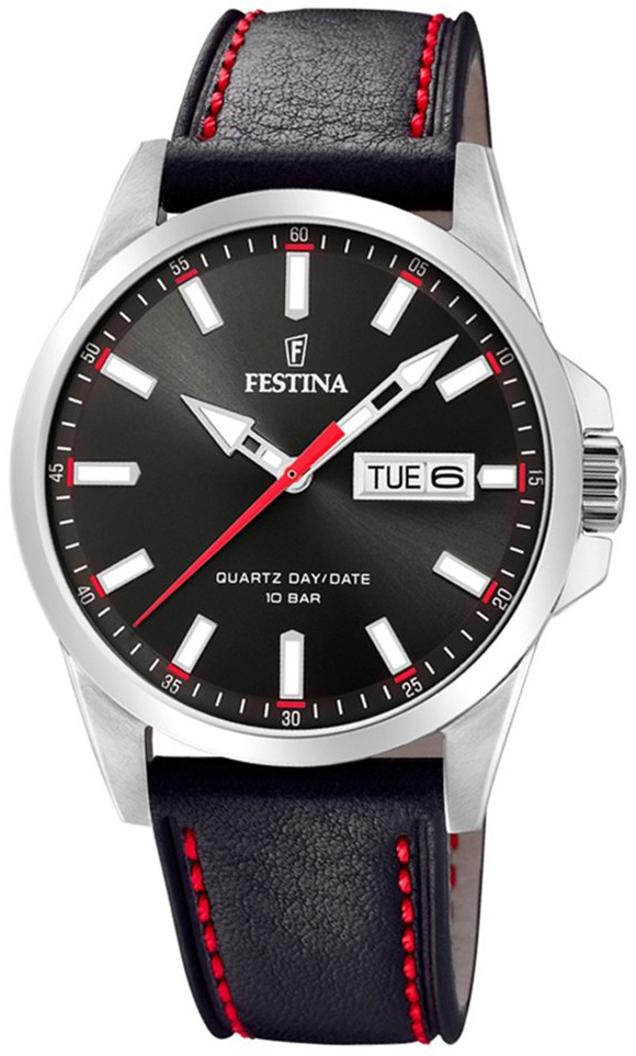 Festina Herrklocka F20358-4 Svart/Läder Ø41 mm