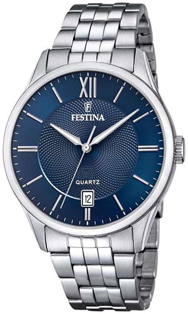 Festina Herrklocka F20425-2 Classic Blå/Stål Ø43 mm - Festina