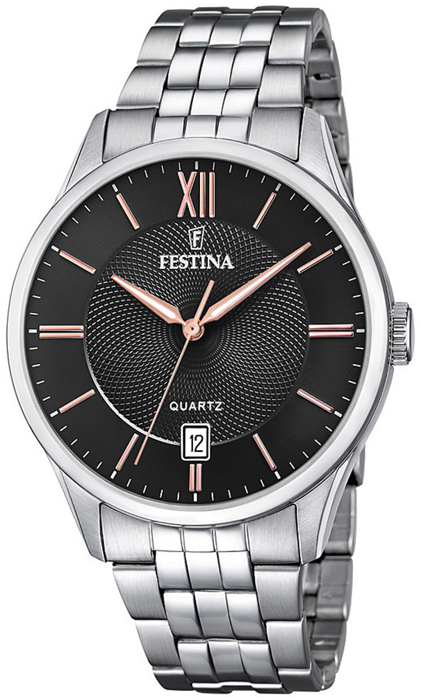 Festina Herrklocka F20425-6 Classic Svart/Stål Ø43 mm - Festina