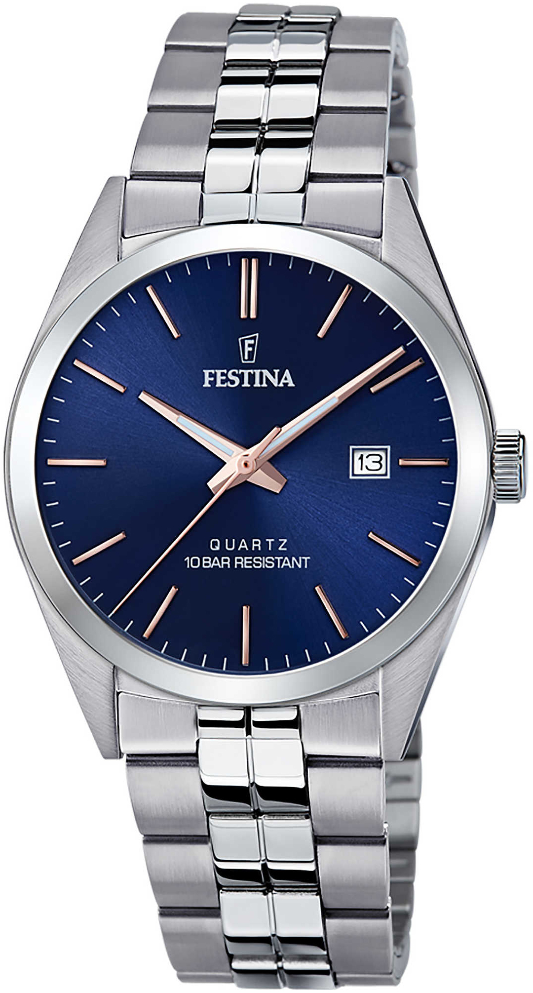 Festina Herrklocka F20437-B Classic Blå/Stål Ø40 mm - Festina