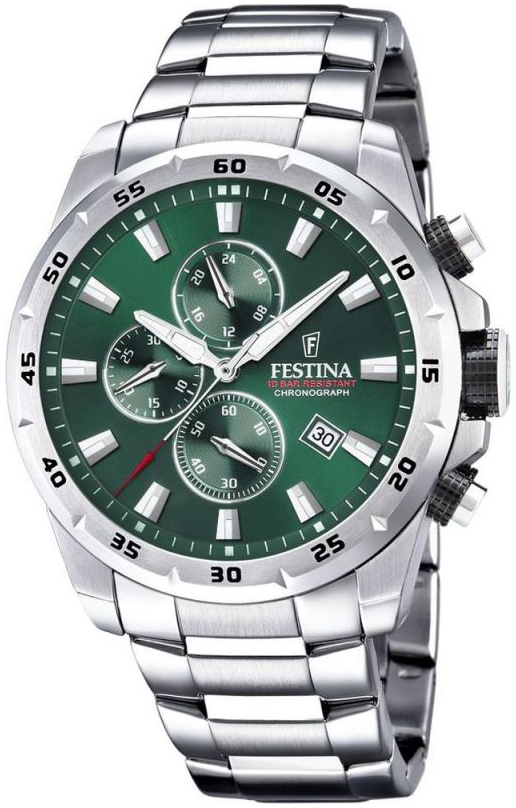 Festina Herrklocka F20463-3 Grön/Stål Ø45 mm - Festina