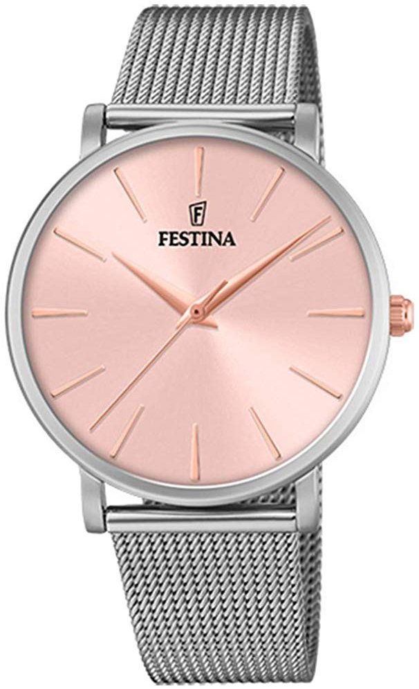 Festina Damklocka F20475-2 Rosa/St&aring;l &Oslash;38 mm