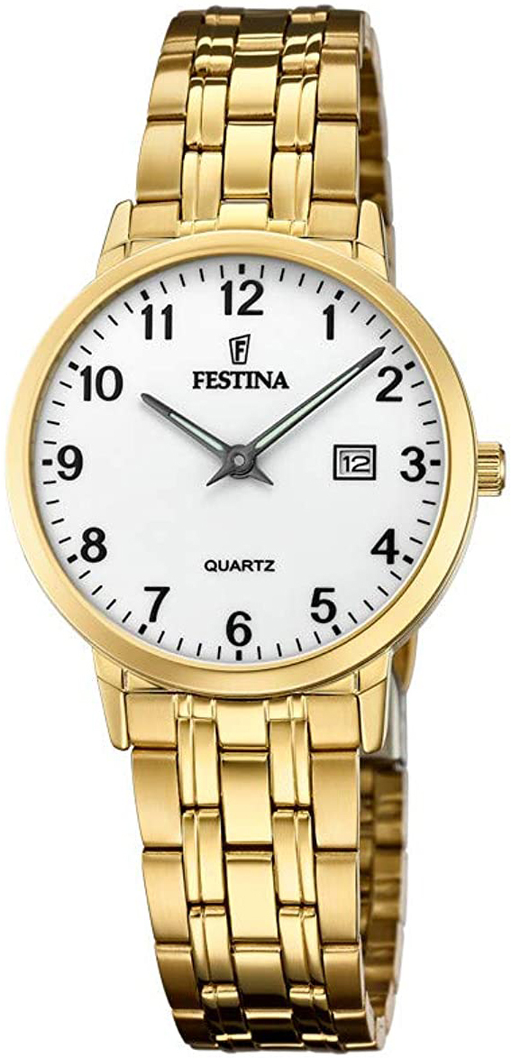 Festina Damklocka F20514-1 Vit/Gulguldtonat stål Ø31 mm - Festina